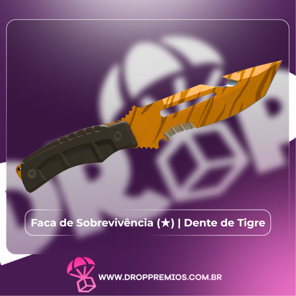 0389 PRÊMIO - Faca de Sobrevivência (★) | Dente de Tigre (Nova de Fábrica)